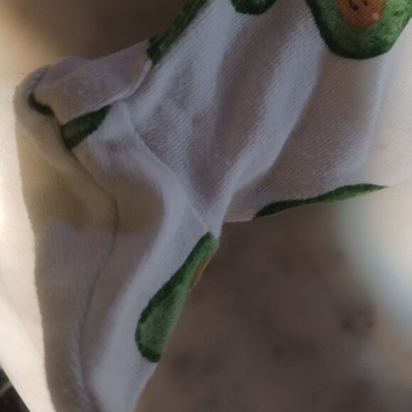 Old Navy Avocado Baby Feeted Pajamas 0-3 Months White Green - Picture 5 of 6